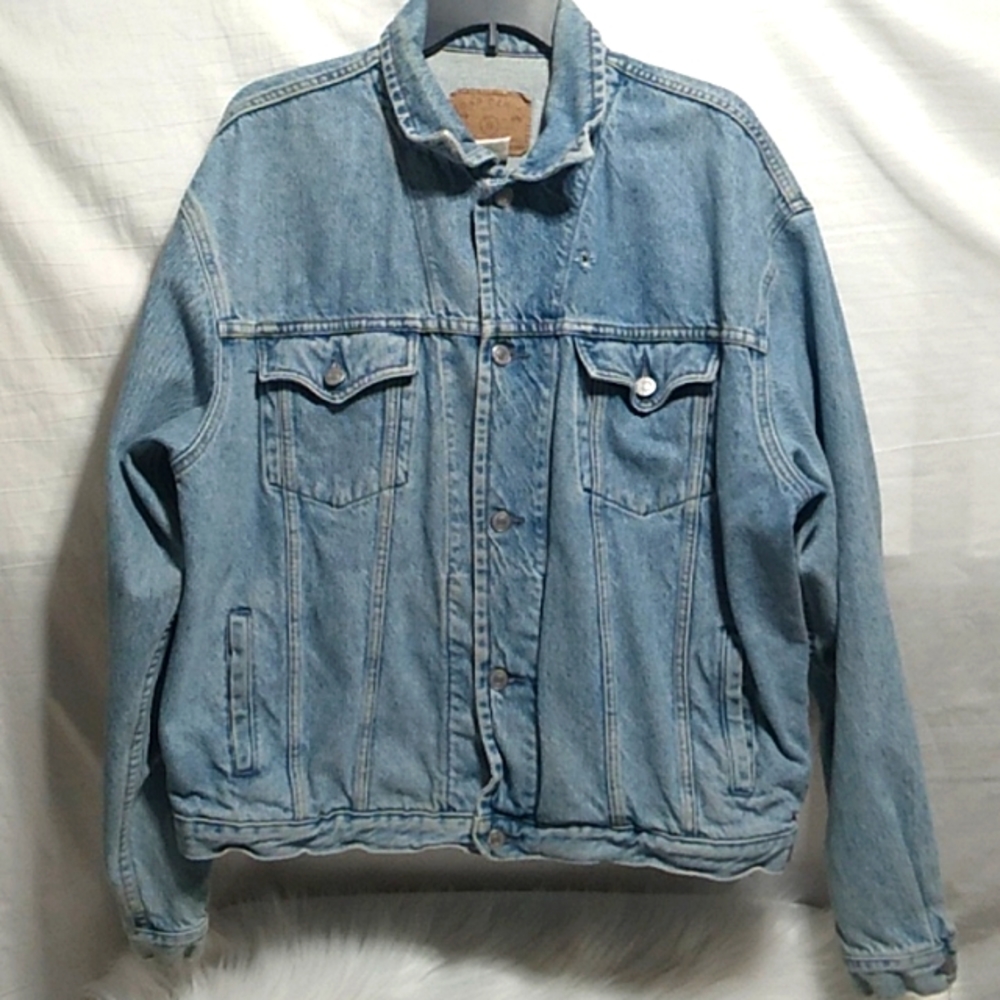 (X-55) GAP Denim Distressed Vintage 90's Button Up Jacket Sz.XL